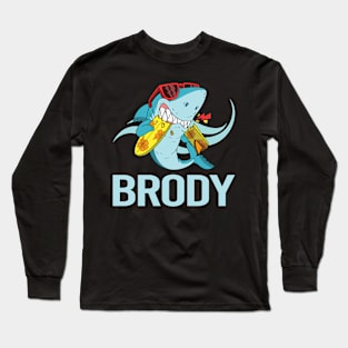 Funny Shark - Brody Name Long Sleeve T-Shirt